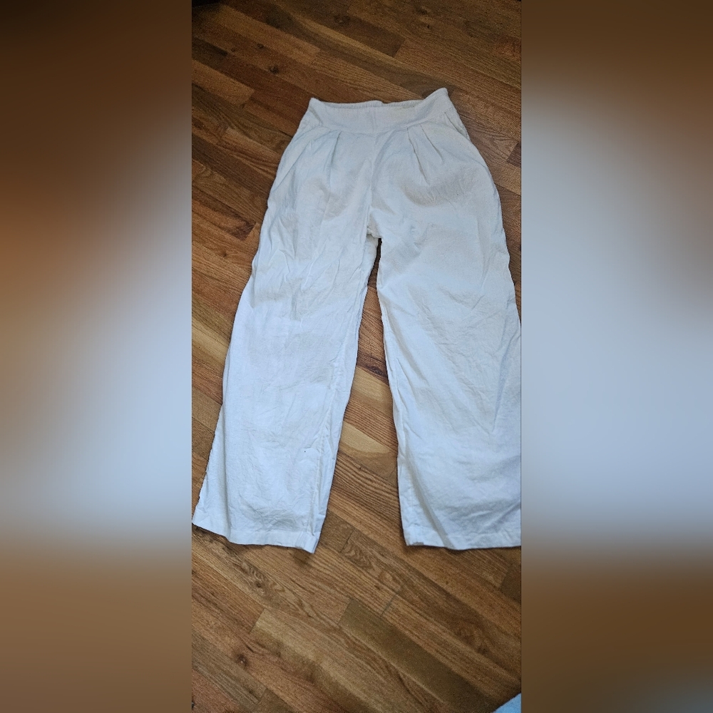 Abercrombie & Fitch linen-blend pull-up pants